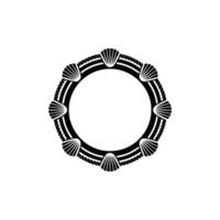 Geometric Deco Frame, Stylized Seashell Motif vector