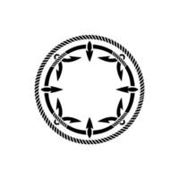 Circular Nautical Emblem, Minimalist - Circle vector