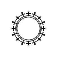 Nautical Circle Frame Maritime Motif, Vintage Style vector