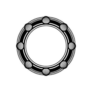 Geometric Seashell Frame, Minimalist, Shells vector