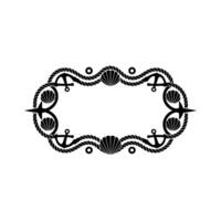 Nautical Border Seashells, Rope, and Anchors Vintage vector