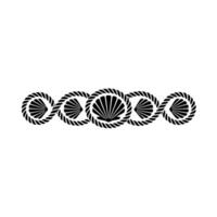 Nautical Rope Shell Border Minimalist Coastal vector