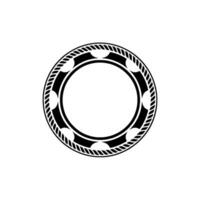 Geometric Tribal Circle Emblem, Minimalist - Outline - Decorative vector