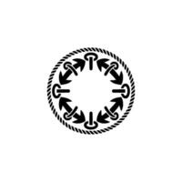 Circular Arrow Motif, Minimalist, Symbolic Rotation vector