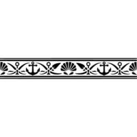 Nautical Border Anchor Shell Decorative Element vector