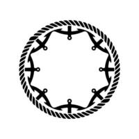 Nautical Emblem Birds, Rope, and Circular Harmony, Symbol vector