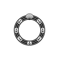 Nautical Frame Anchor Shell Border vector