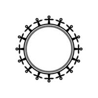 Circular Tribal Frame, Ancient Symbolism, Minimalist vector