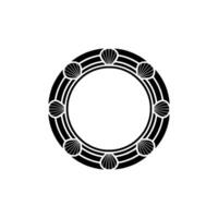 Geometric Seashell Ornament, Circular, Minimalist Emblem vector