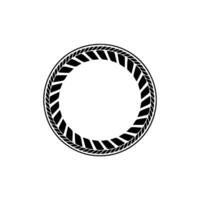 Geometric Wreath, Bold Outline, Circular Emblem, Minimalist vector