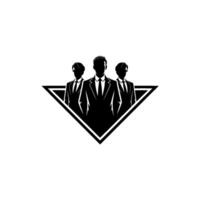 Triad of Power Silhouette Executives in Geometric Emblem vector