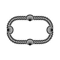 Nautical Shell Border, Elegant Marine, Rope vector