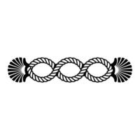 Intertwined Rope Fan Motif, Minimalist vector