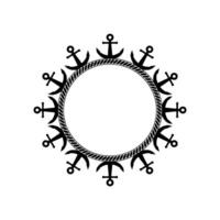 Nautical Anchor Frame, Maritime, Circular Motif, Anchors vector
