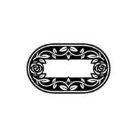 Elegant Oval Rose Border, Vintage Element vector