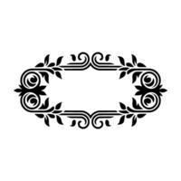 Elegant Black Floral Frame, Vintage Element, Classical vector