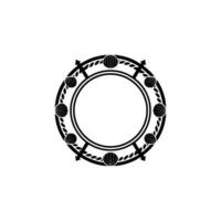 Geometric Circle Emblem, Japanese Influence, Minimalist vector