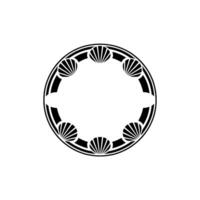 Stylized Seashell Border, Minimalist, Circular Emblem vector