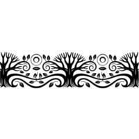 Stylized Tree Border, Elegant Botanical, Floral vector