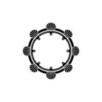 Nautical Circle Frame, Stylized Seashell vector