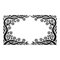 Intricate Floral Frame, Stylized Botanical Border vector