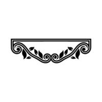 Elegant Black Floral Border, Vintage Element, - Swirls, Scroll vector