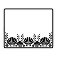 Coastal Frame, Seashell Silhouette, Minimalist vector
