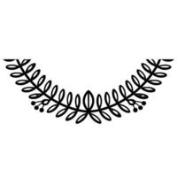 Stylized Laurel Wreath, Minimalist Botanical - Illustration vector