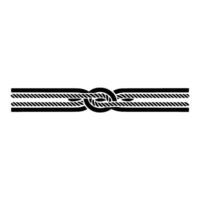 Elegant Rope and Leaf Border Element, Vintage vector