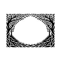 Stylized Tree Frame, Organic Border, Minimalist, Trees vector