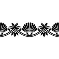 Stylized Seashell Border, Japanese-Inspired vector