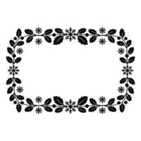 Elegant Winter Border Holly Snowflakes Frame vector