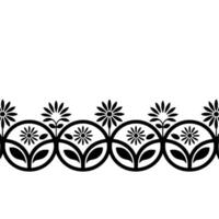 Stylized Floral Border, Vintage Scandinavian, Geometric vector