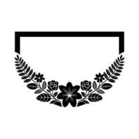Elegant Floral Frame, Minimalist, Silhouette vector