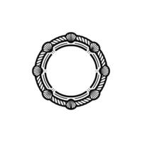 Nautical Circle Frame, Vintage Seashell vector