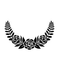 Elegant Floral Wreath, Minimalist - Roses vector