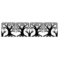 Stylized Tree Border, Minimalist Woodland vector