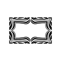 Elegant Black Frame, Stylized Wave, Minimalist Background vector