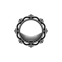 Art Deco Coastal Frame - Elegant Wave Motif vector