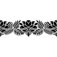 Intricate Floral Border, Stylized Black White - Ornamental - Pattern vector