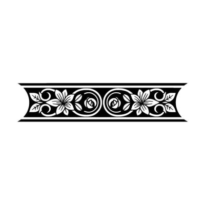 Elegant Floral Border, Vintage, Decorative Element, - Ornamental, Art deco
