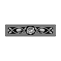 Elegant Floral Border, Vintage, Decorative Element - Monochromatic vector