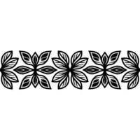 Stylized Floral Border, Minimalist, Elegant Pattern, Linear vector