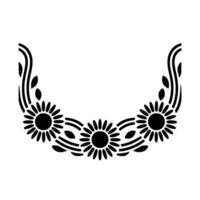 Stylized Sun Vine Border, Minimalist vector