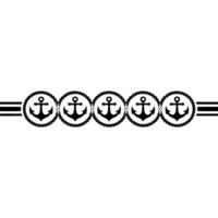 Nautical Border Anchor Rope Decorative Element - Marine vector