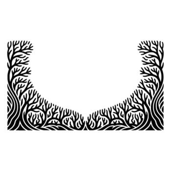 estilizado árbol rama marco, minimalista, ramas vector