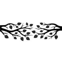 Stylized Branch Silhouette, Minimalist Botanical, Leaves vector