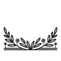 Botanical Border, Minimalist Line Art, Elegant vector