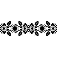 Stylized Floral Border, Vintage, Minimalist Illustration, Pattern vector