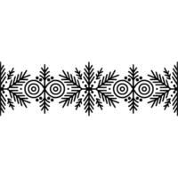Stylized Winter Border Geometric Snowflakes and Branches vector